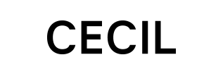 Der Text "CECIL" steht in schwarzer, fettgedruckter Schrift auf einem weißen Hintergrund.